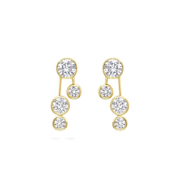Boodles Raindance Large Detachable Double Drop Yellow Gold Earrings | Fine Earrings | Coveti