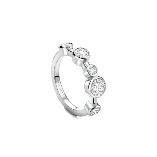 Boodles Raindance Large Half-Hoop Platinum Diamond Ring | Fine Rings | Coveti