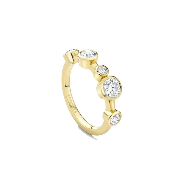 Boodles Raindance Large Half-Hoop Yellow Gold Diamond Ring | Fine Rings | Coveti