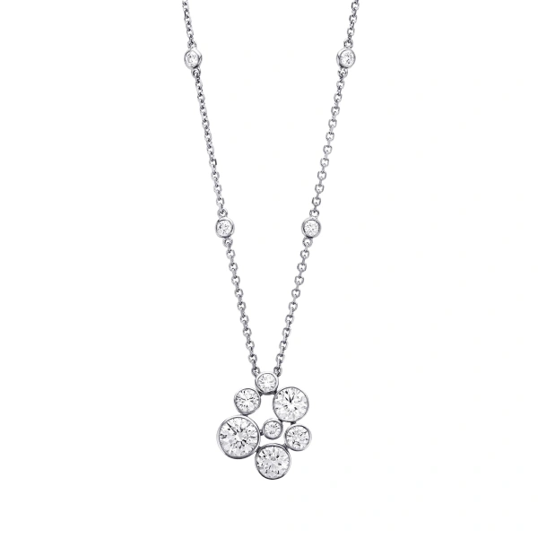 Boodles Raindance Large Platinum Cluster Pendant | Fine Necklaces | Coveti