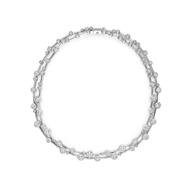 Boodles Raindance Large Two-Row Platinum Diamond Necklace | Fine Necklaces | Coveti