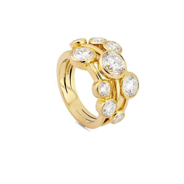 Boodles Raindance Large Yellow Gold Diamond Ring | Fine Rings | Coveti