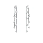 Boodles Raindance Long Platinum Diamond Earrings | Fine Earrings | Coveti