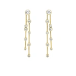Boodles Raindance Long Yellow Gold Diamond Earrings | Fine Earrings | Coveti