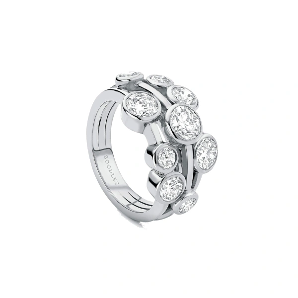 Boodles Raindance Medium Platinum Diamond Ring | Fine Rings | Coveti