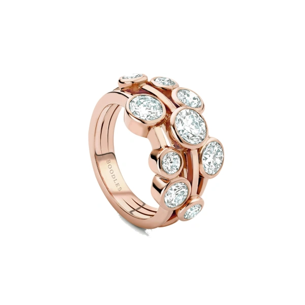 Boodles Raindance Medium Rose Gold Diamond Ring | Fine Rings | Coveti