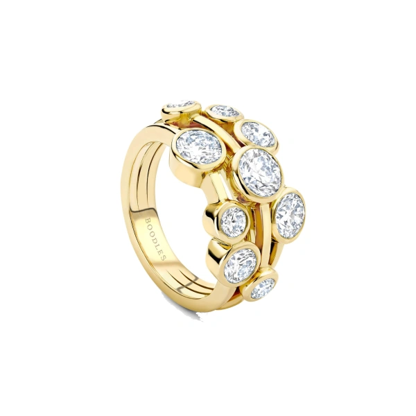 Boodles Raindance Medium Yellow Gold Diamond Ring | Fine Rings | Coveti