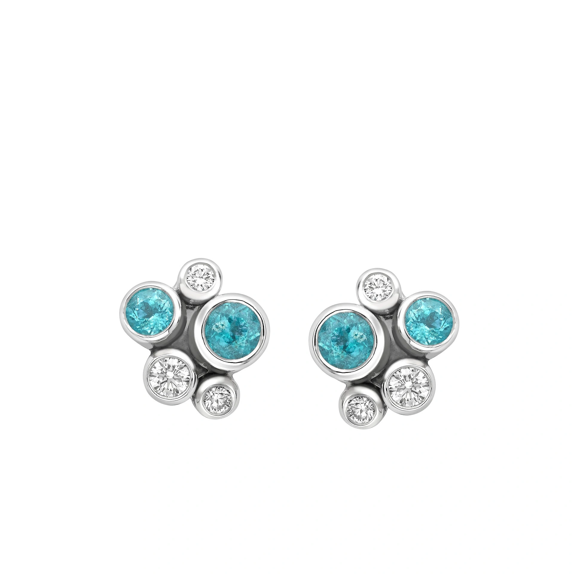Boodles Raindance Paraiba Tourmaline Platinum Cluster Earrings Boodles Raindance Paraiba Tourmaline Platinum Cluster Earrings | Fine Earrings | Coveti
