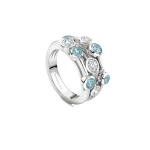 Boodles Raindance Paraiba and Diamond Platinum Ring | Fine Rings | Coveti