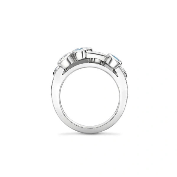 Boodles Raindance Paraiba and Diamond Platinum Ring | Fine Rings | Coveti