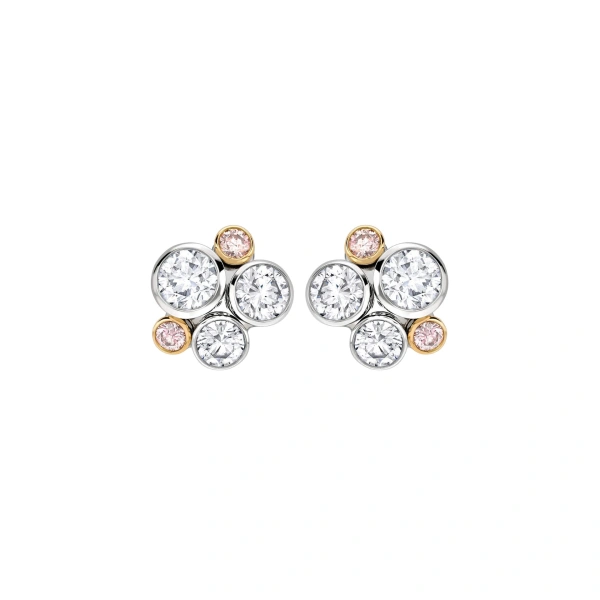 Boodles Raindance Pink Diamond Cluster Earrings | Fine Earrings | Coveti