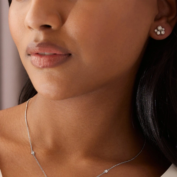 Boodles Raindance Platinum Cluster Pendant and Earrings Set | Fine Jewellery Sets | Coveti