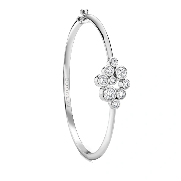 Boodles Raindance Platinum Diamond Cluster Bangle | Fine Bracelets | Coveti