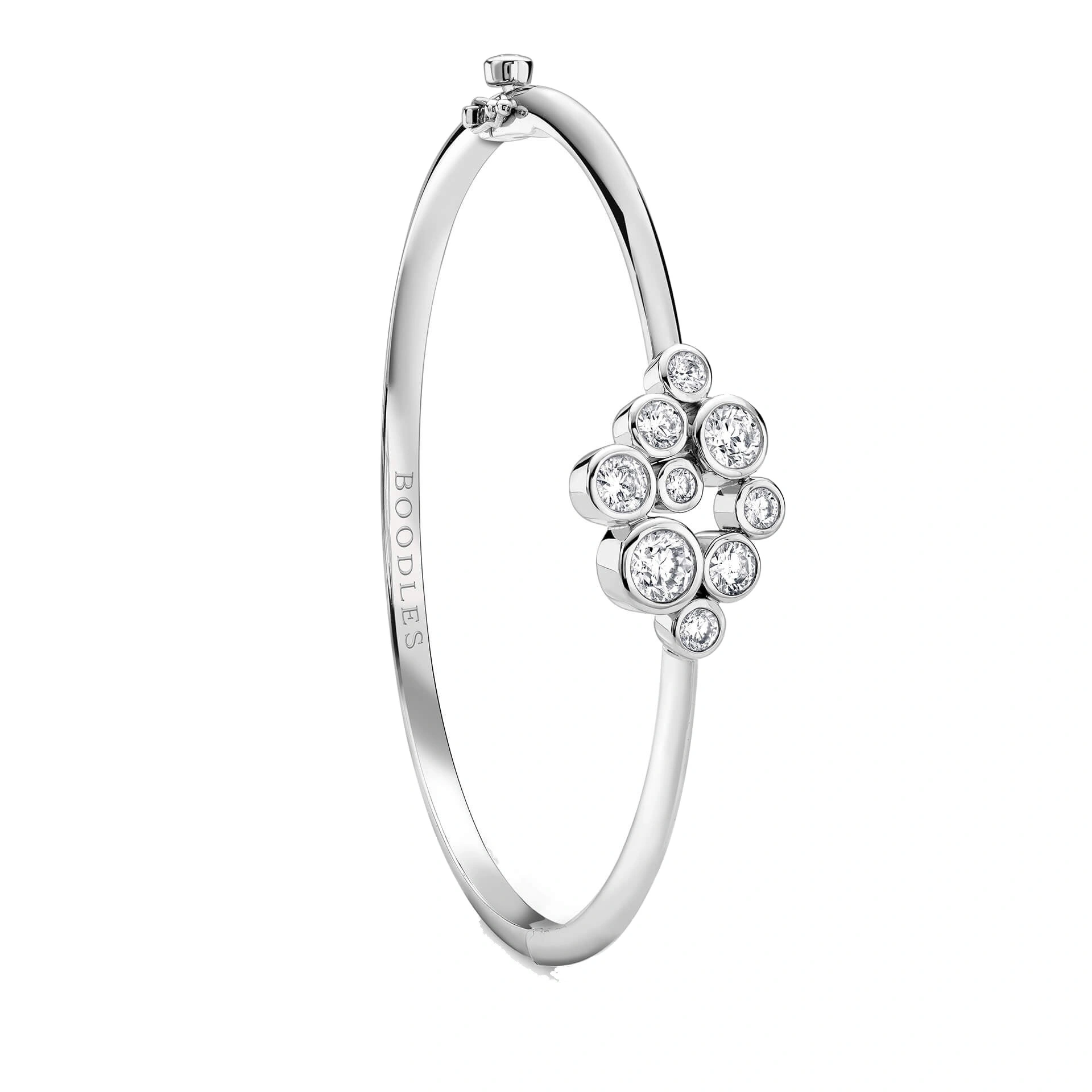 Boodles Raindance Platinum Diamond Cluster Bangle Boodles Raindance Platinum Diamond Cluster Bangle | Fine Bracelets | Coveti