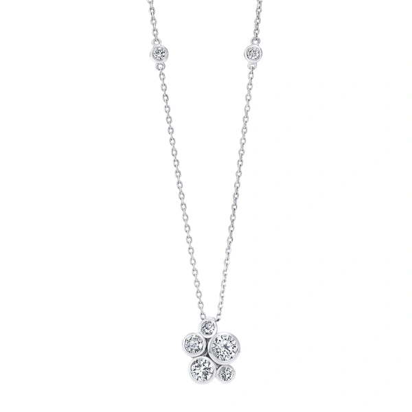 Boodles Raindance Platinum Diamond Cluster Pendant | Fine Necklaces | Coveti