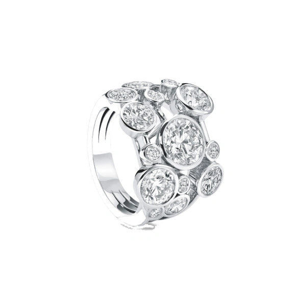Boodles Raindance Platinum Diamond Mega Ring | Fine Rings | Coveti