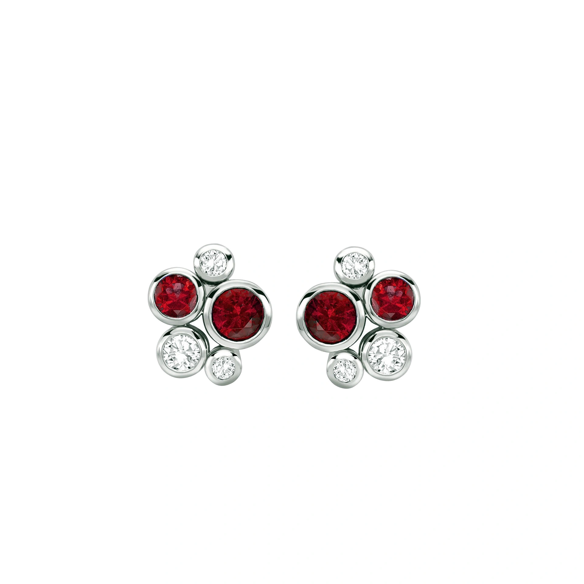 Boodles Raindance Platinum Ruby Cluster Earrings Boodles Raindance Platinum Ruby Cluster Earrings | Fine Earrings | Coveti