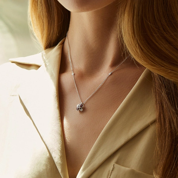 Boodles Raindance Platinum Ruby Cluster Pendant | Fine Necklaces | Coveti