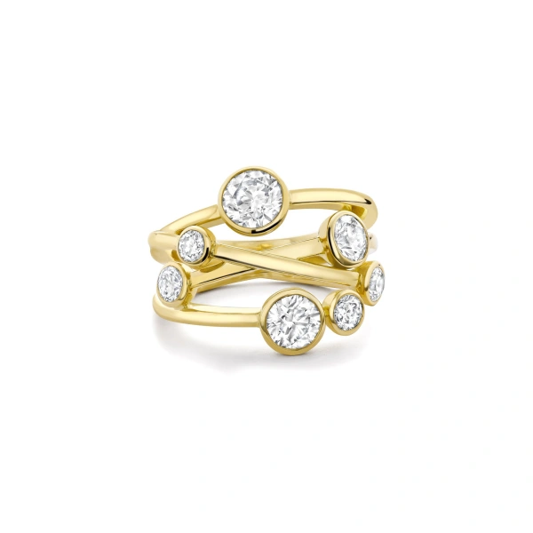Boodles Raindance Seven Diamond Yellow Gold Ring | Fine Rings | Coveti
