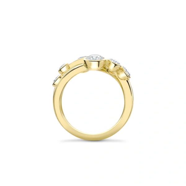 Boodles Raindance Seven Diamond Yellow Gold Ring | Fine Rings | Coveti