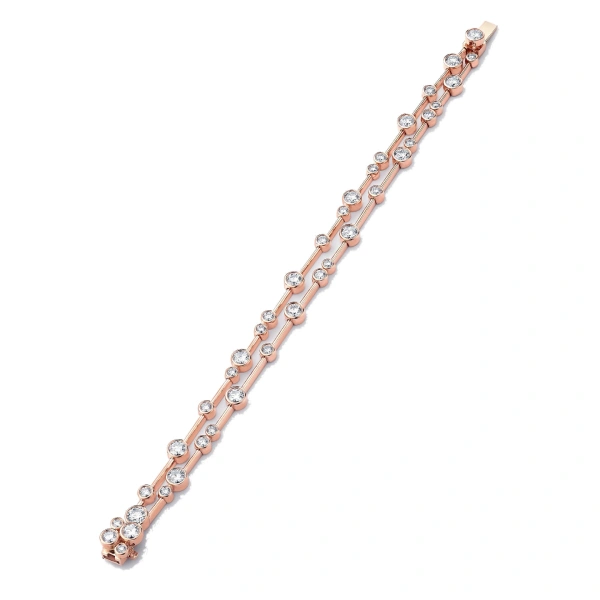 Boodles Raindance Two-Row Rose Gold Diamond Bracelet | Fine Bracelets | Coveti