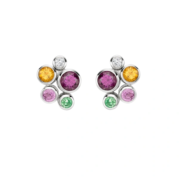 Boodles Raindance White Gold Rainbow Watercolour Earrings | Fine Earrings | Coveti