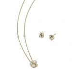 Boodles Raindance Yellow Gold Cluster Pendant and Earrings Set | Fine Jewellery Sets | Coveti