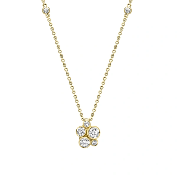 Boodles Raindance Yellow Gold Cluster Pendant | Fine Necklaces | Coveti
