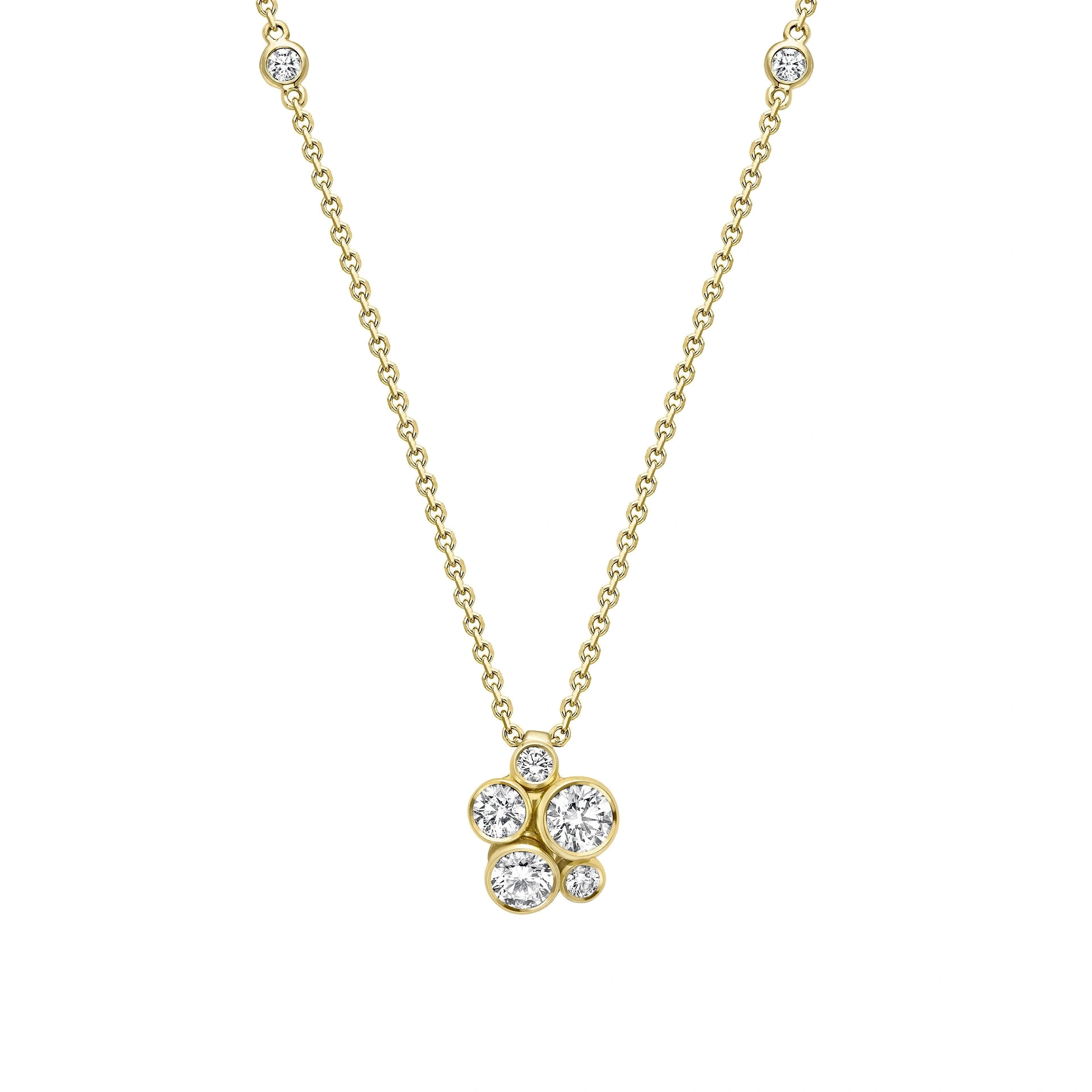 Boodles Raindance Yellow Gold Cluster Pendant Boodles Raindance Yellow Gold Cluster Pendant | Fine Necklaces | Coveti