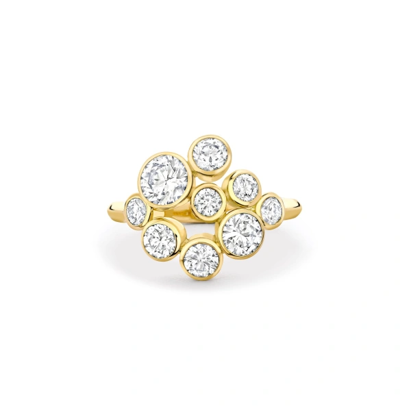 Boodles Raindance Yellow Gold Diamond Cluster Ring | Fine Rings | Coveti