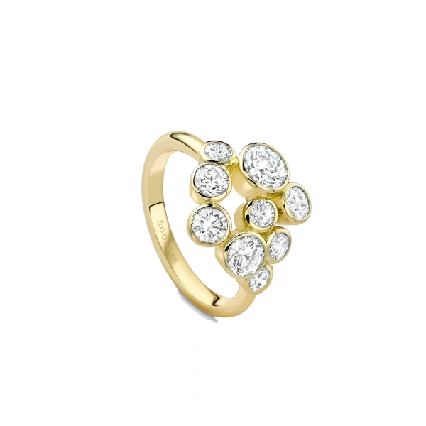 Boodles Raindance Yellow Gold Diamond Cluster Ring | Fine Rings | Coveti