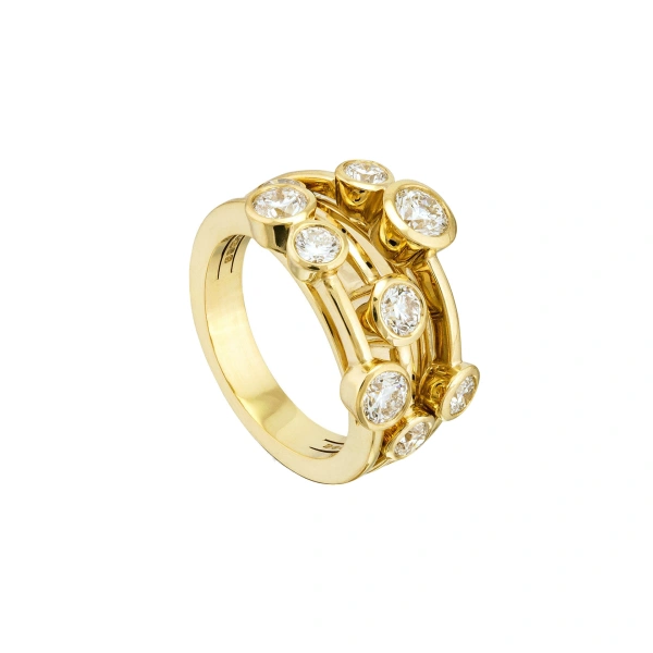 Boodles Raindance Yellow Gold Diamond Ring Part II | Fine Rings | Coveti