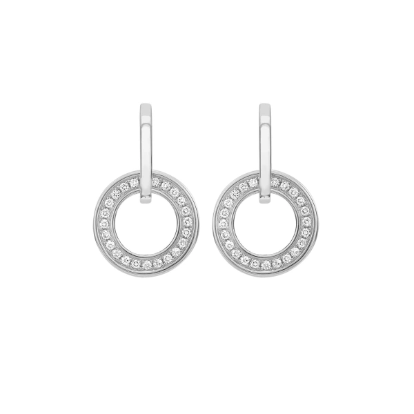 Boodles Roulette Classic White Gold Diamond Earrings | Fine Earrings | Coveti