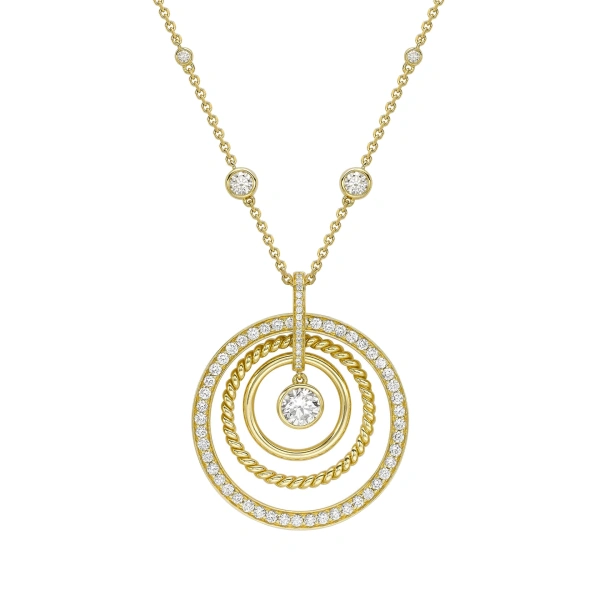 Boodles Roulette Diamond Yellow Gold Pendant Necklace | Fine Necklaces | Coveti