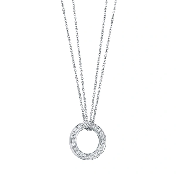 Boodles Roulette Large White Gold Diamond Pendant | Fine Necklaces | Coveti