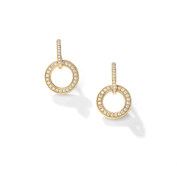 Boodles Roulette Large Yellow Gold Diamond Earrings | Fine Earrings | Coveti