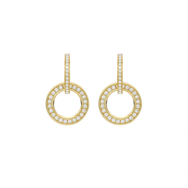 Boodles Roulette Large Yellow Gold Diamond Earrings | Fine Earrings | Coveti