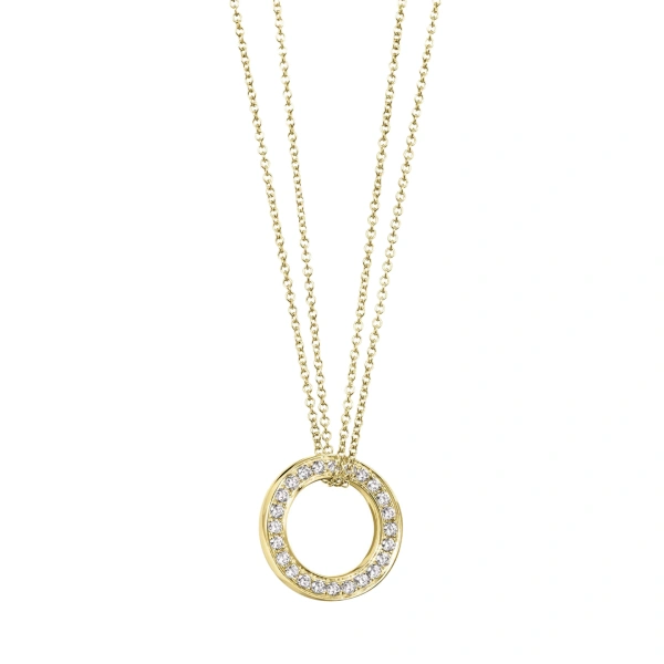 Boodles Roulette Large Yellow Gold Diamond Pendant | Fine Necklaces | Coveti