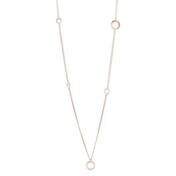 Boodles Roulette Long Mini Rose Gold Necklace | Fine Necklaces | Coveti