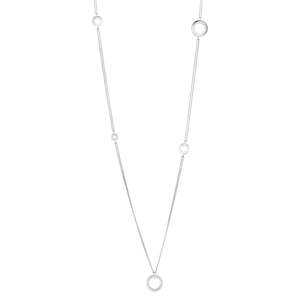 Boodles Roulette Long Mini White Gold Necklace | Fine Necklaces | Coveti