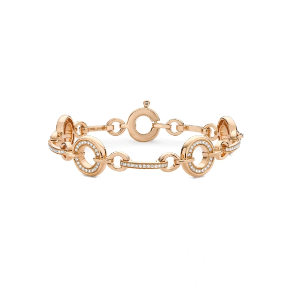 Boodles Roulette Medium Classic Rose Gold Diamond Bracelet | Fine Bracelets | Coveti