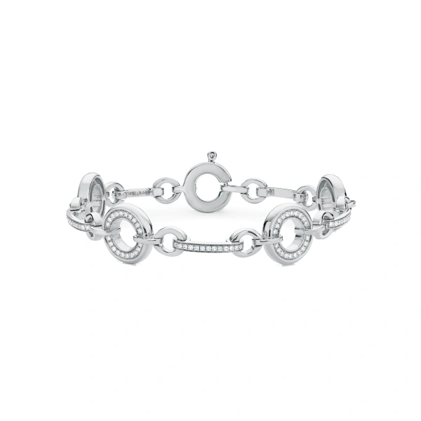 Boodles Roulette Medium Classic White Gold Diamond Bracelet | Fine Bracelets | Coveti