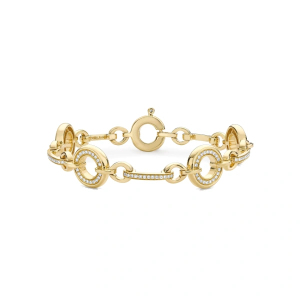 Boodles Roulette Medium Classic Yellow Gold Diamond Bracelet | Fine Bracelets | Coveti