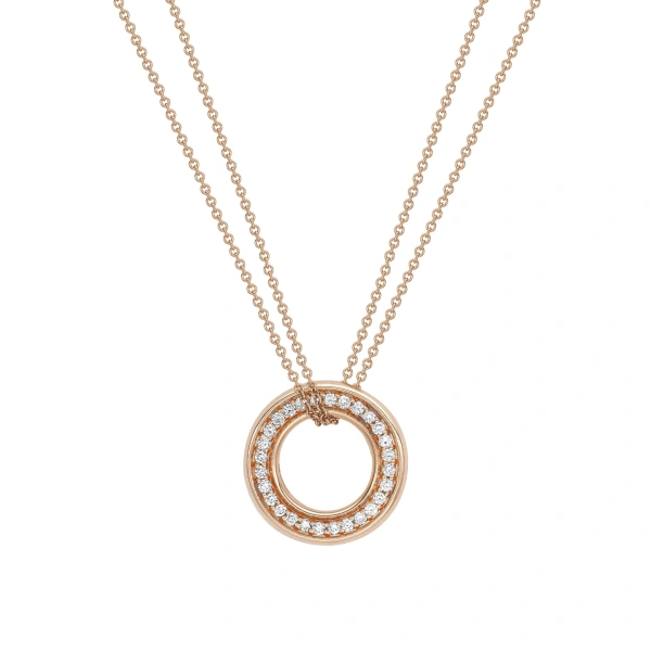 Boodles Roulette Medium Rose Gold Diamond Pendant | Fine Necklaces | Coveti