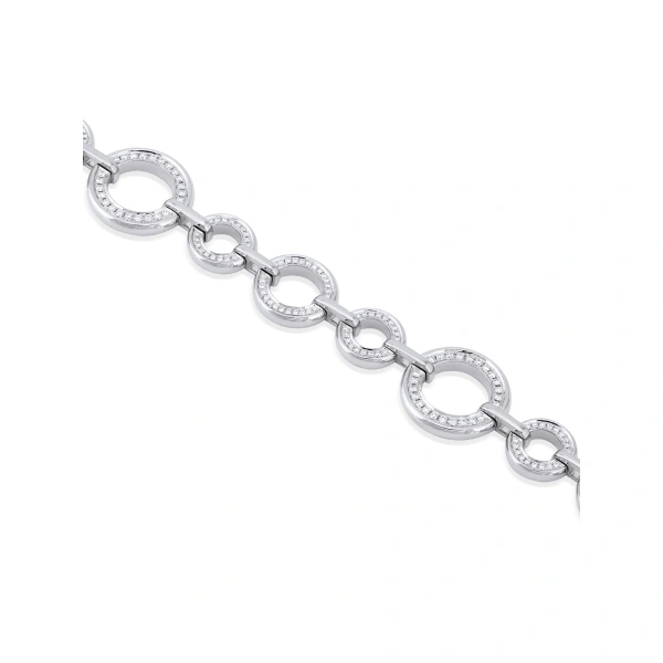 Boodles Roulette Medium White Gold Diamond Bracelet | Fine Bracelets | Coveti