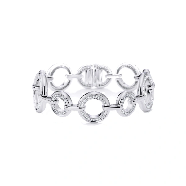 Roulette Medium White Gold Diamond Bracelet