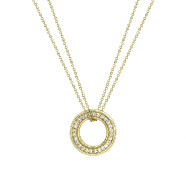 Boodles Roulette Medium Yellow Gold Diamond Pendant | Fine Necklaces | Coveti
