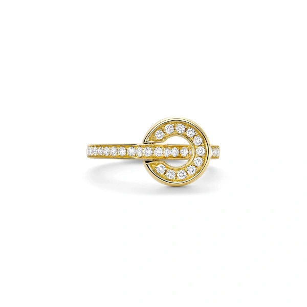 Boodles Roulette Pavé Diamond Band Yellow Gold Flip Ring | Fine Rings | Coveti