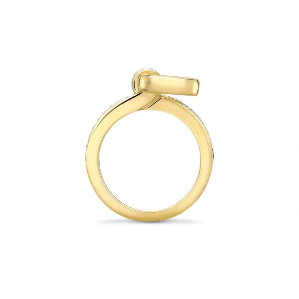 Boodles Roulette Pavé Diamond Band Yellow Gold Flip Ring | Fine Rings | Coveti