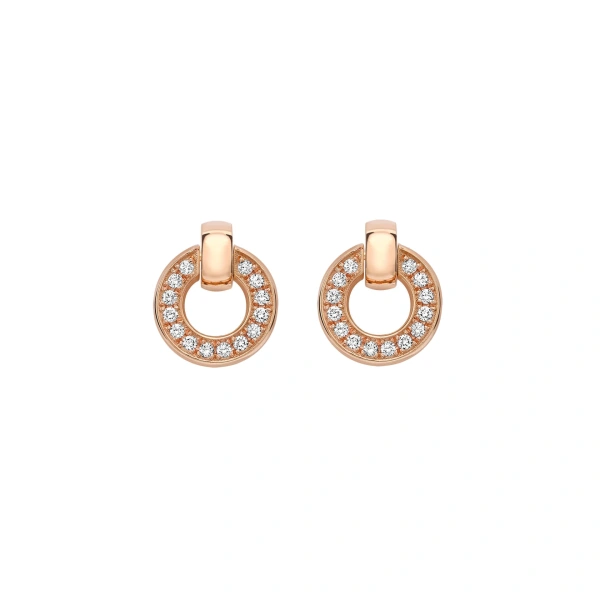 Boodles Roulette Rose Gold Diamond Flip Earrings | Fine Earrings | Coveti